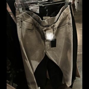 R13 Beige Straight Leg Jeans